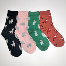 Load image into Gallery viewer, Elephant, Rabbit, Alpaca and Fox Socks
