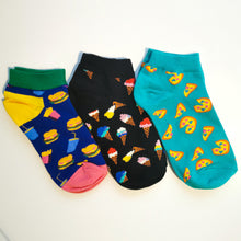 Load image into Gallery viewer, Fast Food Socks | Burgers, Chips, Fries, Shake, Ice Cream, Pizza | McDonald's, Pizza Hut, Dairy Queen | Bright, Fun Socks