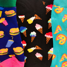 Load image into Gallery viewer, Fast Food Socks | Burgers, Chips, Fries, Shake, Ice Cream, Pizza | McDonald's, Pizza Hut, Dairy Queen | Bright, Fun Socks