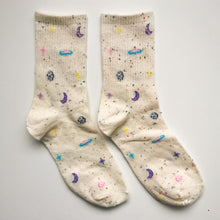 Load image into Gallery viewer, Cute Space Socks | NASA, Saturn, Moon, Galaxy, Milky Way, Stars | Soft Cotton