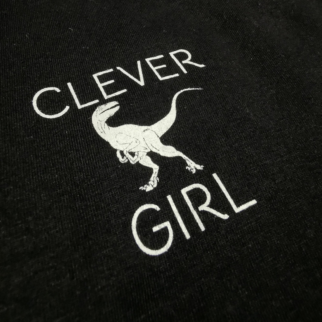 Clever Girl & Herbivore Crew Dinosaur Cotton T-Shirts | Vegan and Vegetarian | Triceratops and Velociraptor | Retro 90s Tees | Jurassic Park