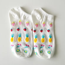 Load image into Gallery viewer, Fruity Trainer Socks | Watermelons, Strawberries, Pineapples, Cherries, Bananas, Avocado | Soft, Bright, Happy Cotton Socks