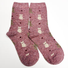 Load image into Gallery viewer, Warm Cat Socks | Wool and Cotton | Animals, Cute Cats, Felines, Kittens | Fun, Happy, Soft, Bright Socks