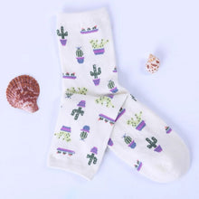 Load image into Gallery viewer, Cactus Socks | Adult UK Size 2-6 | Cacti, House Plants, Flowers, | Colourful, Happy, Soft, Unisex Socks
