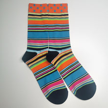 Load image into Gallery viewer, Vivid Striped and Dotted Socks | Bright, Colourful, Soft Socks