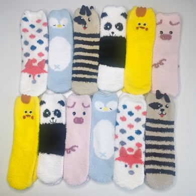 Animal Fleece Socks | Warm House Socks | Animals, Wildlife, Safari | Soft, Colourful Happy, Cosy Socks