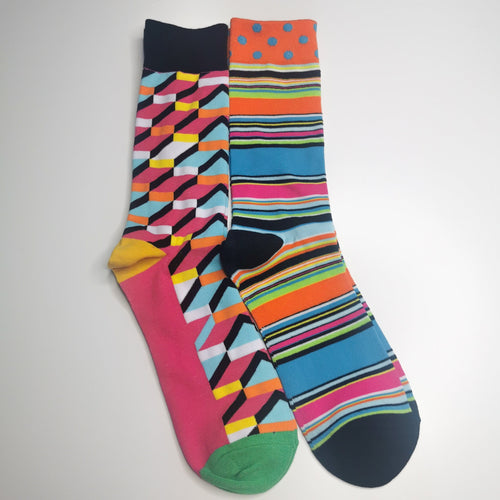Vivid Striped and Dotted Socks | Bright, Colourful, Soft Socks
