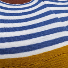 Load image into Gallery viewer, Striped No-Show Socks | Adult UK Size 3-7 | Stripy Blue and White Pattern