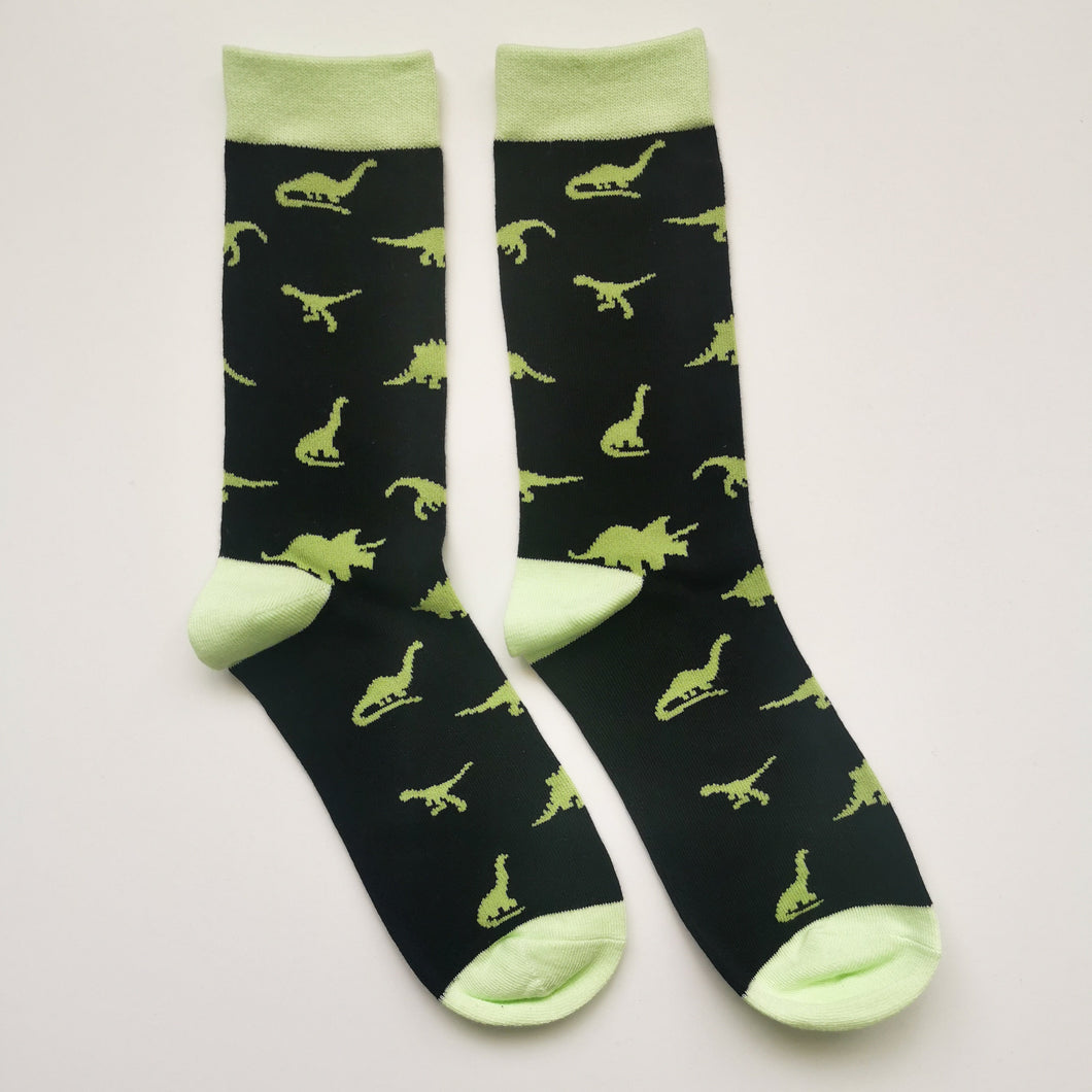 Dinosaur Socks | Colourful Dinos, Dinosaur Bones, T-Rex, Stegosaurus, Brachiosaurus, Triceratops | Bright, Soft, Happy Cotton Socks