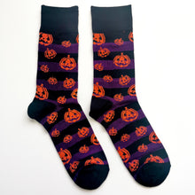Load image into Gallery viewer, Halloween Socks | Bats, Pumpkins, Frankenstein, Mummy, Spooky | Soft Scary Cotton Socks
