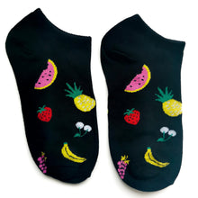 Load image into Gallery viewer, Fruity Trainer Socks | Watermelons, Strawberries, Pineapples, Cherries, Bananas, Avocado | Soft, Bright, Happy Cotton Socks
