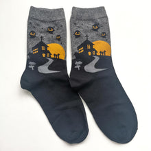 Load image into Gallery viewer, Halloween Socks | Ghosts, Trick or Treat, Witches, Cemetery, Graveyard, Haunted House, Bats, Pumpkins | Colourful, Soft Cotton
