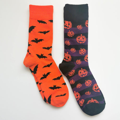 Halloween Socks | Bats, Pumpkins, Frankenstein, Mummy, Spooky | Soft Scary Cotton Socks