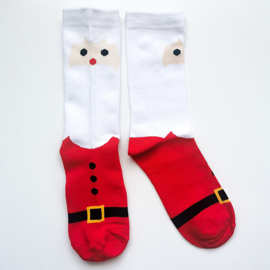 Santa Face Socks | Cute Christmas Unisex Socks | Soft Cotton