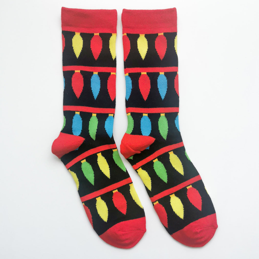 Christmas Lights Socks | Cotton Christmas Socks | Stranger Things Lights | Bright, Colourful and Soft