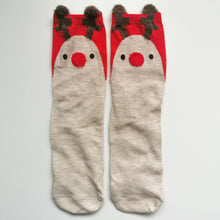 Load image into Gallery viewer, Rudolph Nose Socks | Cute Christmas Design | Soft Cotton, Fluffy Reindeer Nose
