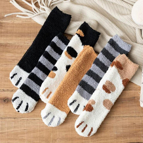 Winter Cat Socks | Warm Fleece, Cats, Cat Lovers | Kittens, Tabby Cat, Ginger Cat, Black Cat, Calico Cat