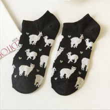 Load image into Gallery viewer, Alpaca Trainer Socks | Cute Animals, Llamas | Fluffy, Soft, Bright, Happy Socks
