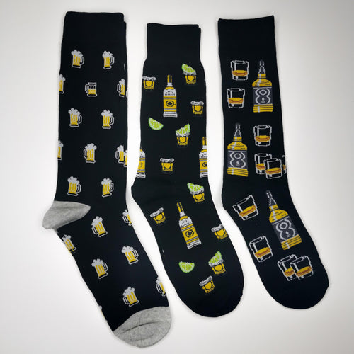 Beer, Spirits and Tequila Socks | Whiskey, Rum, Sherry, Jack Daniels, Kraken | Alcohol Gift for Him, Father's Day