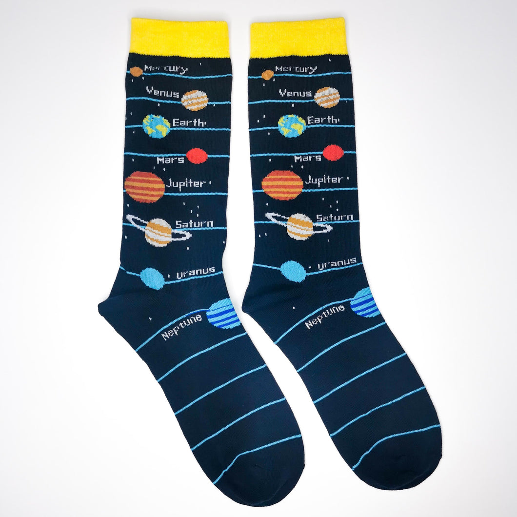 Space Socks | NASA, Saturn, Mars, Earth, Jupiter, Mercury, Venus, Neptune, Uranus | Geek, Nerd, Cool Socks