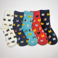 Load image into Gallery viewer, Cool Cats Socks | Animals, Cute Cats, Felines, Kittens | Fun, Happy, Soft, Bright Socks

