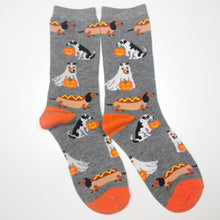 Load image into Gallery viewer, Spooky Halloween Dog Socks | Pumpkins, Sausage Dog, Daschund, Ghost | Soft Scary Cotton Socks
