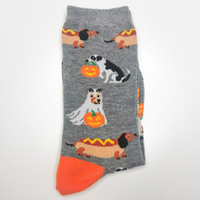 Load image into Gallery viewer, Spooky Halloween Dog Socks | Pumpkins, Sausage Dog, Daschund, Ghost | Soft Scary Cotton Socks
