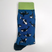 Load image into Gallery viewer, Orca Whale Socks | Animals, Sea Life, Ocean Life Socks | Soft, Colourful, Fun, Happy Unisex Socks
