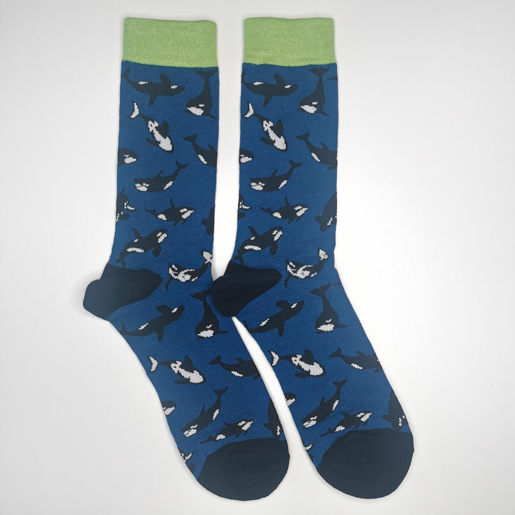 Orca Whale Socks | Animals, Sea Life, Ocean Life Socks | Soft, Colourful, Fun, Happy Unisex Socks