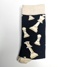 Load image into Gallery viewer, Chess Socks | Queen, King, Knight, Bishop, Horse | Queen&#39;s Gambit | Soft Dress Socks

