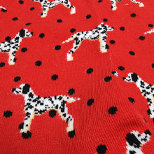 Load image into Gallery viewer, Red Spotty Dalmatian Socks | Soft Cotton, Bright Happy Socks | Dogs, Dog Lover
