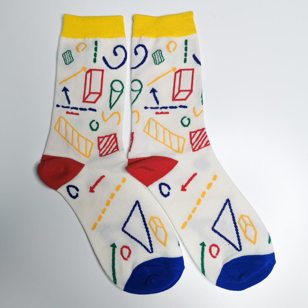 Maths Socks | Maths, Algebra, Shapes, Teacher Gift, Einstein | Soft Dress Socks