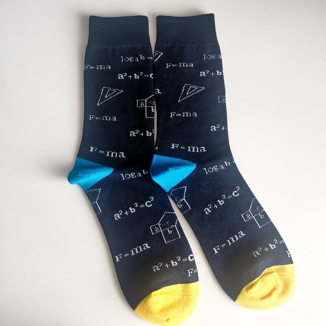 Algebra Unisex Socks | Adult UK Size 8-11 | Maths, Teacher Gift, Einstein, School | Soft Dress Socks