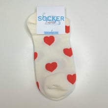 Load image into Gallery viewer, Red Heart Unisex Trainer Socks | Adult UK Size 5-9 | Valentine&#39;s Day, Love, Hearts | Colourful, Soft, Happy Summer Socks
