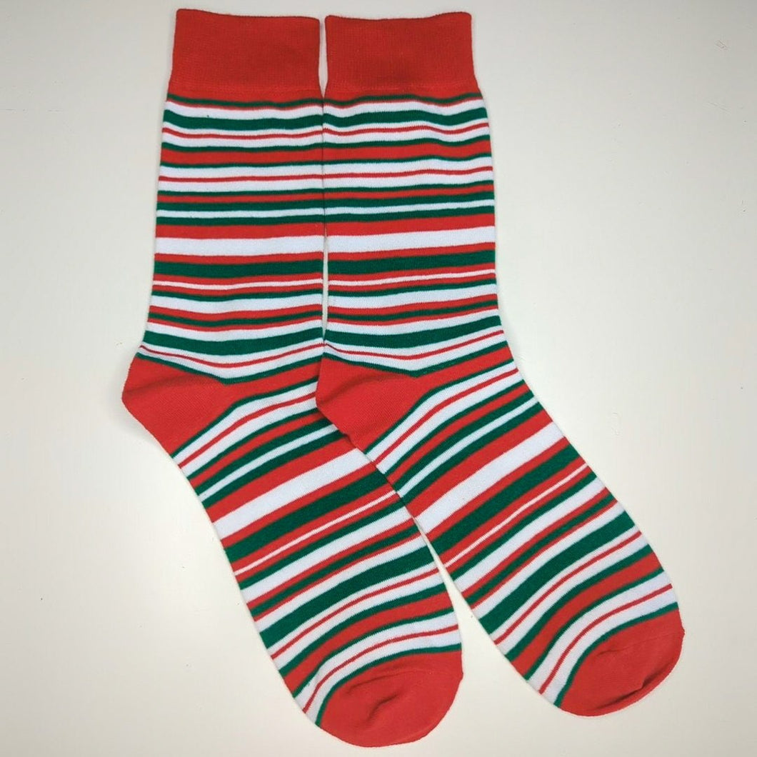 Candy Cane Christmas Unisex Socks | Adult UK Size 7-12 | Festive Season Gift