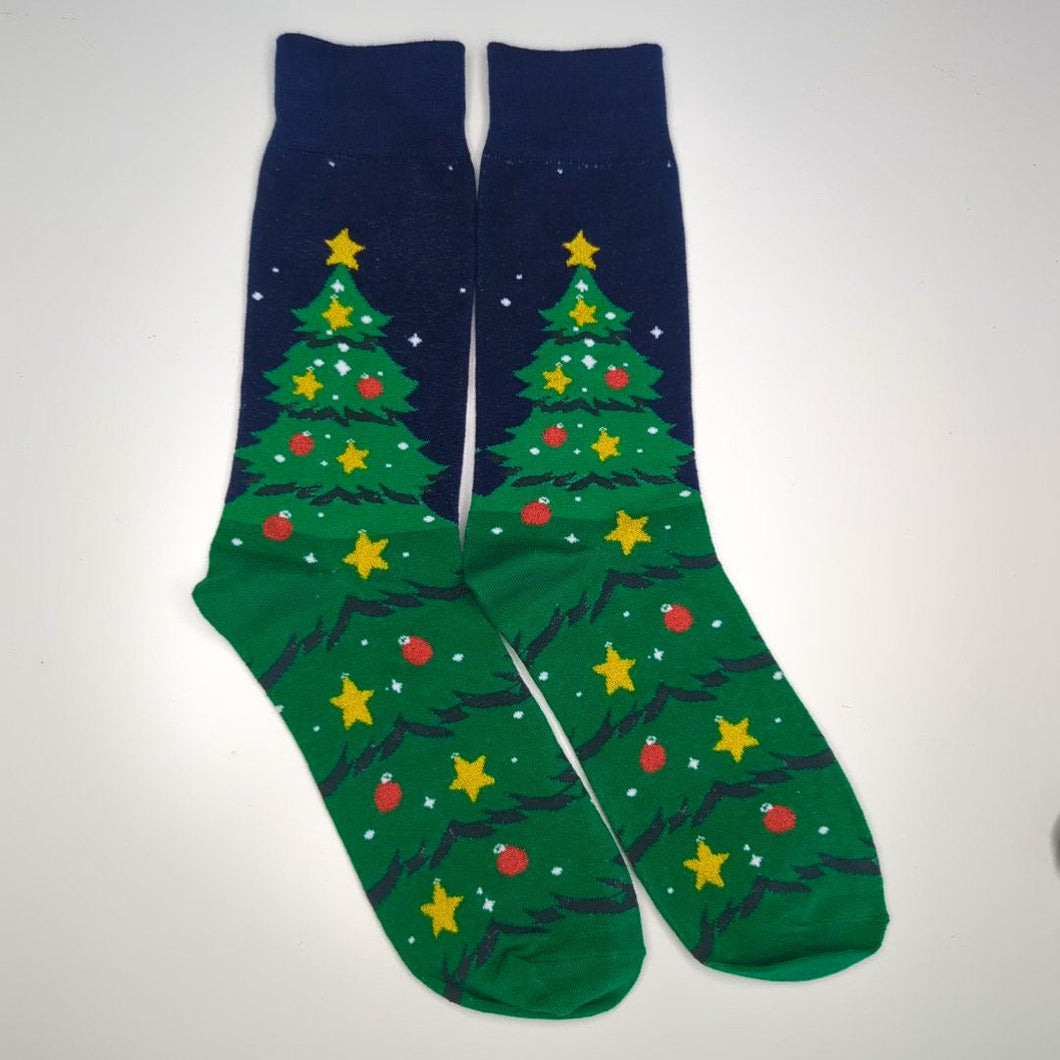 Glittery Christmas Tree Unisex Socks | Adult UK Size 7-11 | Festive Season Unisex Socks