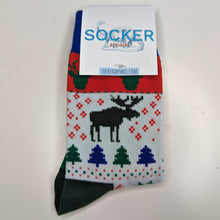Load image into Gallery viewer, Colourful Reindeer Christmas Unisex Socks | Adult UK Size 6-10 | Festive Season Gift
