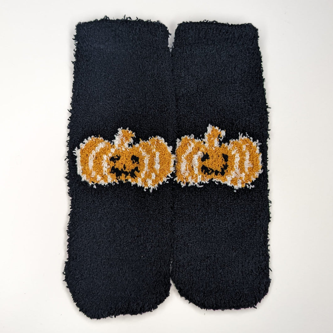 Halloween Fluffy Unisex Grippy Socks | Adult UK Size 2-8 | Ghosts, Witches, Haunted House, Bats, Pumpkins