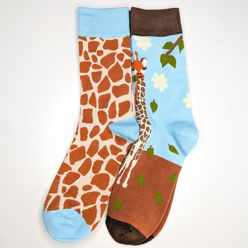 Giraffe Unisex Socks | Adult UK Size 5-9 | Soft Cotton, Cute Bright Animal Socks