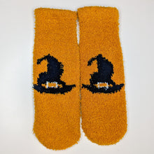 Load image into Gallery viewer, Halloween Fluffy Unisex Grippy Socks | Adult UK Size 2-8 | Ghosts, Witches, Haunted House, Bats, Pumpkins
