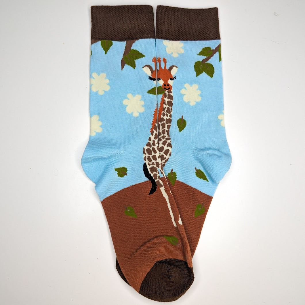 Giraffe Unisex Socks | Adult UK Size 5-9 | Soft Cotton, Cute Bright Animal Socks