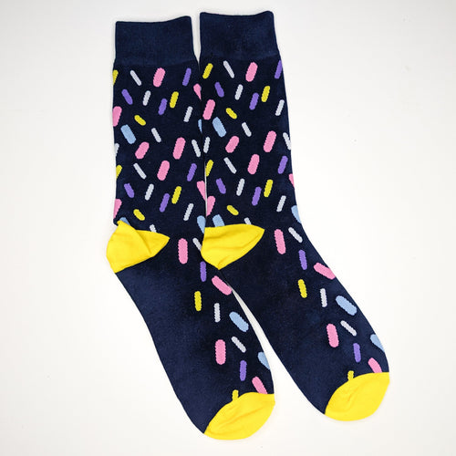 Sprinkles Socks | Adult UK Size 7-11 | Bright, Colourful, Soft Dress Socks